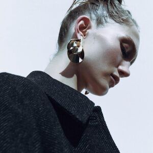 NWT Zara Twisted Fan Earrings